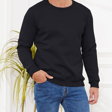 Black Gihuo Men's Sherpa Lined Fleece Sweatshirt, front view on model