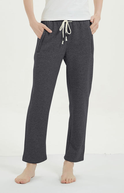Darkgrey Gihuo Women's Sherpa Lined Sweatpants, front view on model