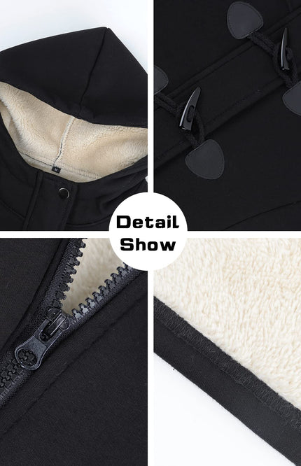 Black Gihuo Women's Sherpa Lined Jacket, detail view