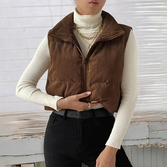 Gihuo Sleeveless Jacket Vest, front view on model